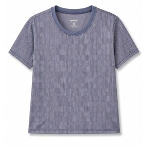 Patagonia Capilene Womens Large Blue Grey Textured Hiking Trail T-Shirt Gorpcore